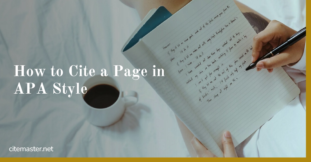 How to Cite a Page in APA Style